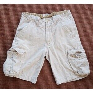 NOBO No Boundaries Vintage Cargo Shorts Men Sz 32 Beige Y2K Pockets Heavy Grunge